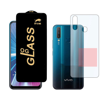 Vivo Y17 Combo: OG Glass Screen Protector + Carbon Back Skin - Image 2