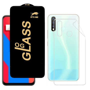 Vivo Y19 Protection Pack: OG Glass + Clear Back Jelly Film - Image 2