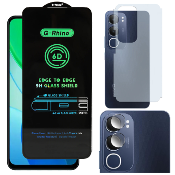 Vivo Y19s 3-in-1 Kit: OG Glass + Carbon Back Camera Protector - Image 2