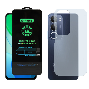 Vivo Y19s Combo: OG Glass Screen Protector + Carbon Back Skin - Image 2