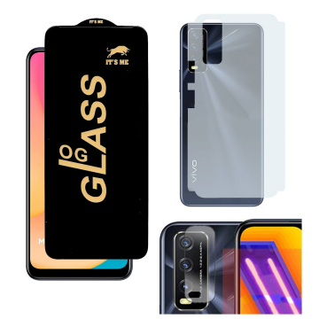 Vivo Y20 3-in-1 Kit: OG Glass + Carbon Back Camera Protector - Image 2
