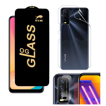 Vivo Y20 360¬∞ Clear Kit: OG Glass + Back Jelly Camera Guard - Image 2