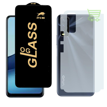 Vivo Y20s Combo: OG Glass Screen Protector + Carbon Back Skin - Image 2