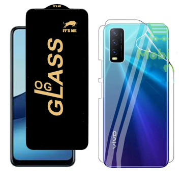 Vivo Y20s Protection Pack: OG Glass + Clear Back Jelly Film - Image 2