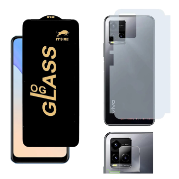 Vivo Y21 3-in-1 Kit: OG Glass + Carbon Back Camera Protector - Image 2