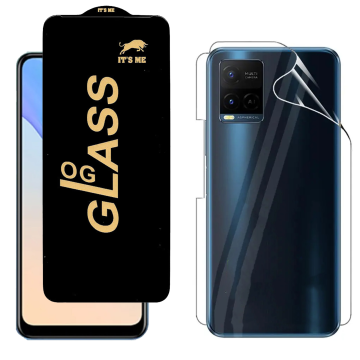 Vivo Y21 Protection Pack: OG Glass + Clear Back Jelly Film - Image 2