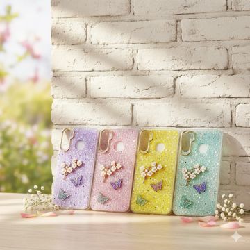 Vivo Y21A Back Cover Butterfly Glitter Fancy Case For Y21A
