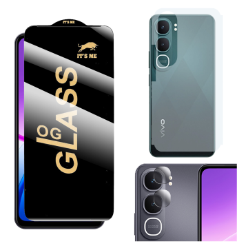 Vivo Y21D 3-in-1 Kit: HD Glass + Carbon Back Camera Protector - Image 2