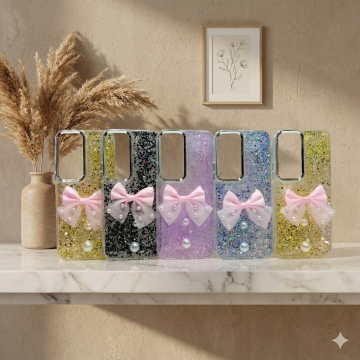 Vivo Y21D Radiant Ribbon Glitter Bow Mobile Cover