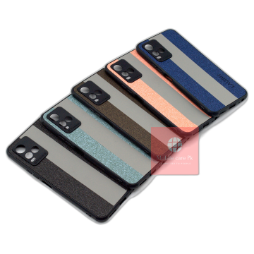 Vivo Y21T Back Cover Double Colour Leather Type Soft Y21T Case For Boys - Image 2
