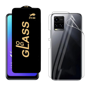 Vivo Y21T Protection Pack: OG Glass + Clear Back Jelly Film - Image 2