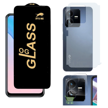 Vivo Y22s 3-in-1 Kit: OG Glass + Carbon Back Camera Protector - Image 2