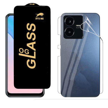 Vivo Y22s Protection Pack: OG Glass + Clear Back Jelly Film - Image 2