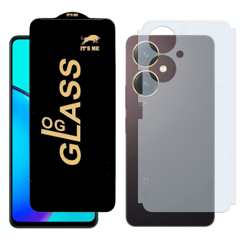 Vivo Y27 Combo: OG Glass Screen Protector + Carbon Back Skin - Image 2