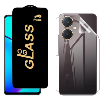 Vivo Y27 Protection Pack: OG Glass + Clear Back Jelly Film - Image 2