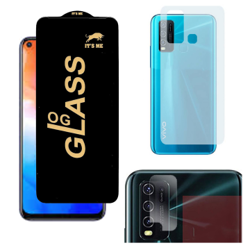 Vivo Y30 3-in-1 Kit: OG Glass + Carbon Back Camera Protector - Image 2