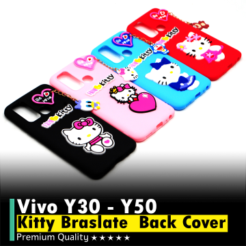 Vivo Y30 Back Cover Hello Kitty Braslate Chain Soft Vivo Y30 Case For Girls - Image 2