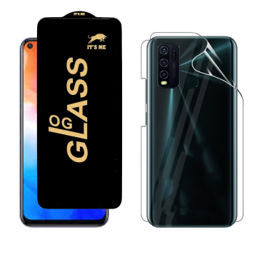 Vivo Y30 Protection Pack: OG Glass + Clear Back Jelly Film - Image 2