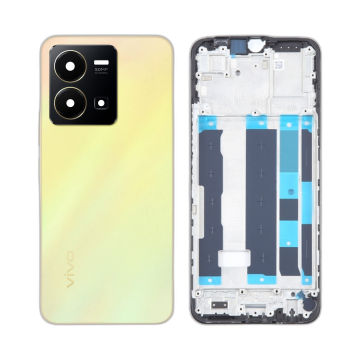 Vivo Y35 Rear Complete Body Casing Housing With Camera Lens Replacement For Vivo Y35 - Golden - Image 2