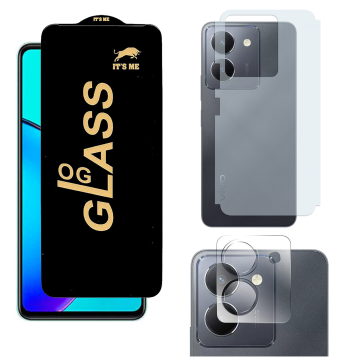 Vivo Y36 3-in-1 Kit: OG Glass + Carbon Back Camera Protector - Image 2