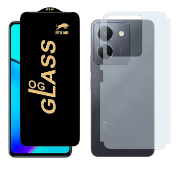 Vivo Y36 Combo: OG Glass Screen Protector + Carbon Back Skin - Image 2