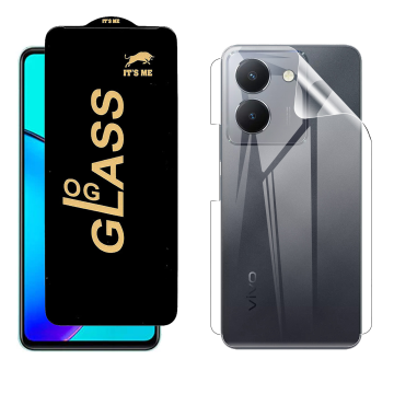 Vivo Y36 Protection Pack: OG Glass + Clear Back Jelly Film - Image 2