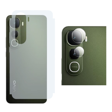 Vivo Y400 Back Protector Carbon Fiber Matte Soft Skin Sheet + Rear Camera 9H Gorilla Flexible - Image 2