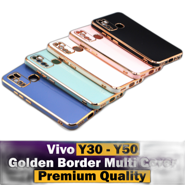 Vivo Y50 Back Cover Soft Multi Golden Border Camera Protection Cover For Vivo Y50 - Image 2