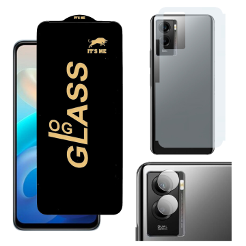 Vivo Y55s 5G 3-in-1 Kit: OG Glass + Carbon Back Camera Protector - Image 2