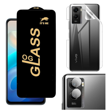 Vivo Y55s 5G 360¬∞ Clear Kit: OG Glass + Back Jelly Camera Guard - Image 2