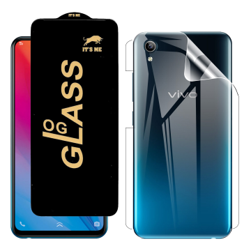 Vivo Y91D Protection Pack: OG Glass + Clear Back Jelly Film - Image 2