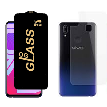 Vivo Y95 Protection Pack: OG Glass + Clear Back Jelly Film - Image 2