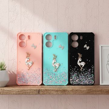 Xiaomi Redmi 13C Glitter Flower Mobile Cover - Image 2