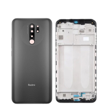 Xiaomi Redmi 9 Housing Middle Frame With Side Button and Camera Lens Complete Body Casing Replacement For Redmi 9 - Gray - Image 2