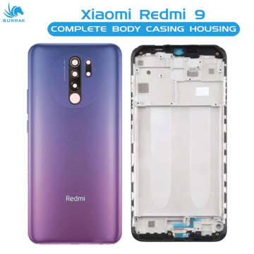 Xiaomi Redmi 9 Housing Middle Frame With Side Button and Camera Lens Complete Body Casing Replacement For Redmi 9 - Purple - Image 2
