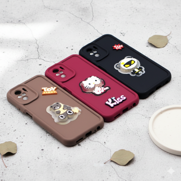 Xiaomi Redmi Note 10 Soft Cute Kitty Blinking Lights Mobile Cover - Image 2