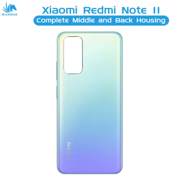 Xiaomi Redmi Note 11 Housing Middle Frame With Side Button and Camera Lens Body Casing Replacement For Redmi Note 11 - Blue - Image 2